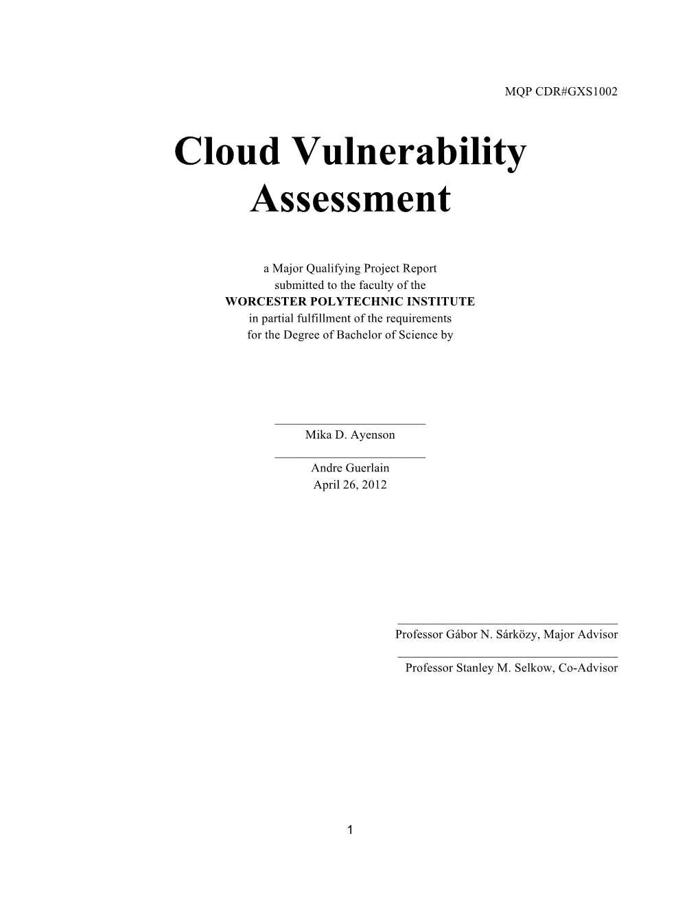 Cloud Vulnerability Assessment