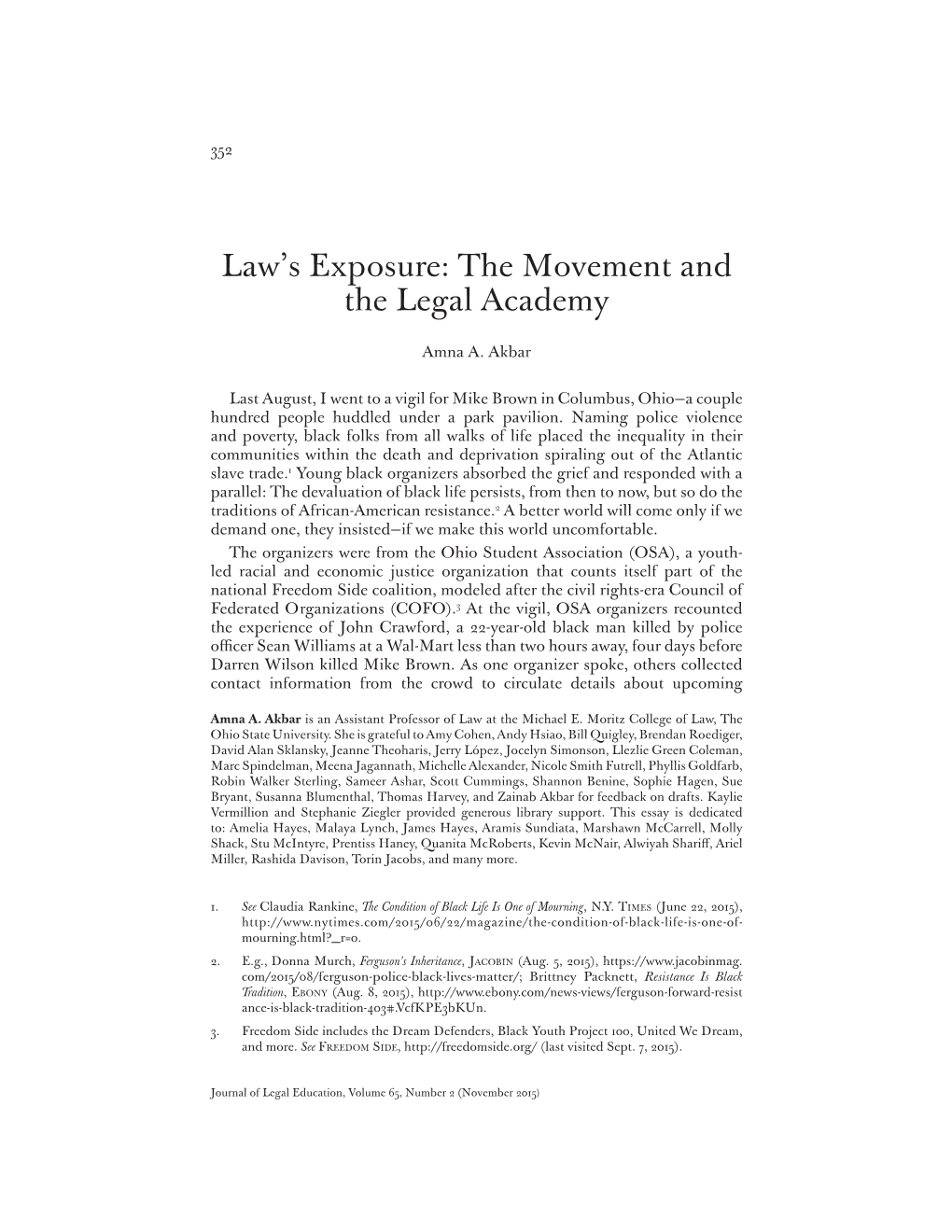 The Movement and the Legal Academy