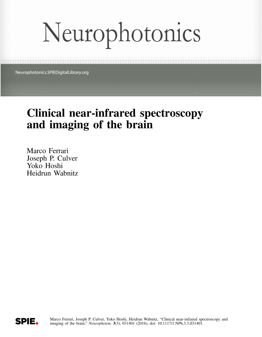 Clinical Near-Infrared Spectroscopy and Imaging of the Brain