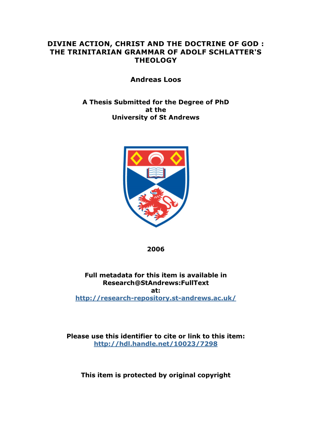 Andreas Loos Phd Thesis