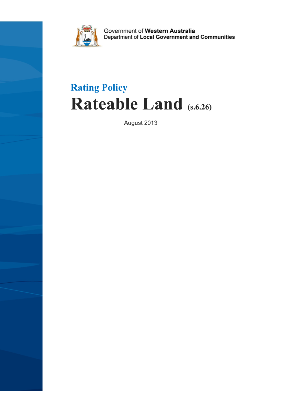 Rating Policy - Rateable Land ( August 2013 )