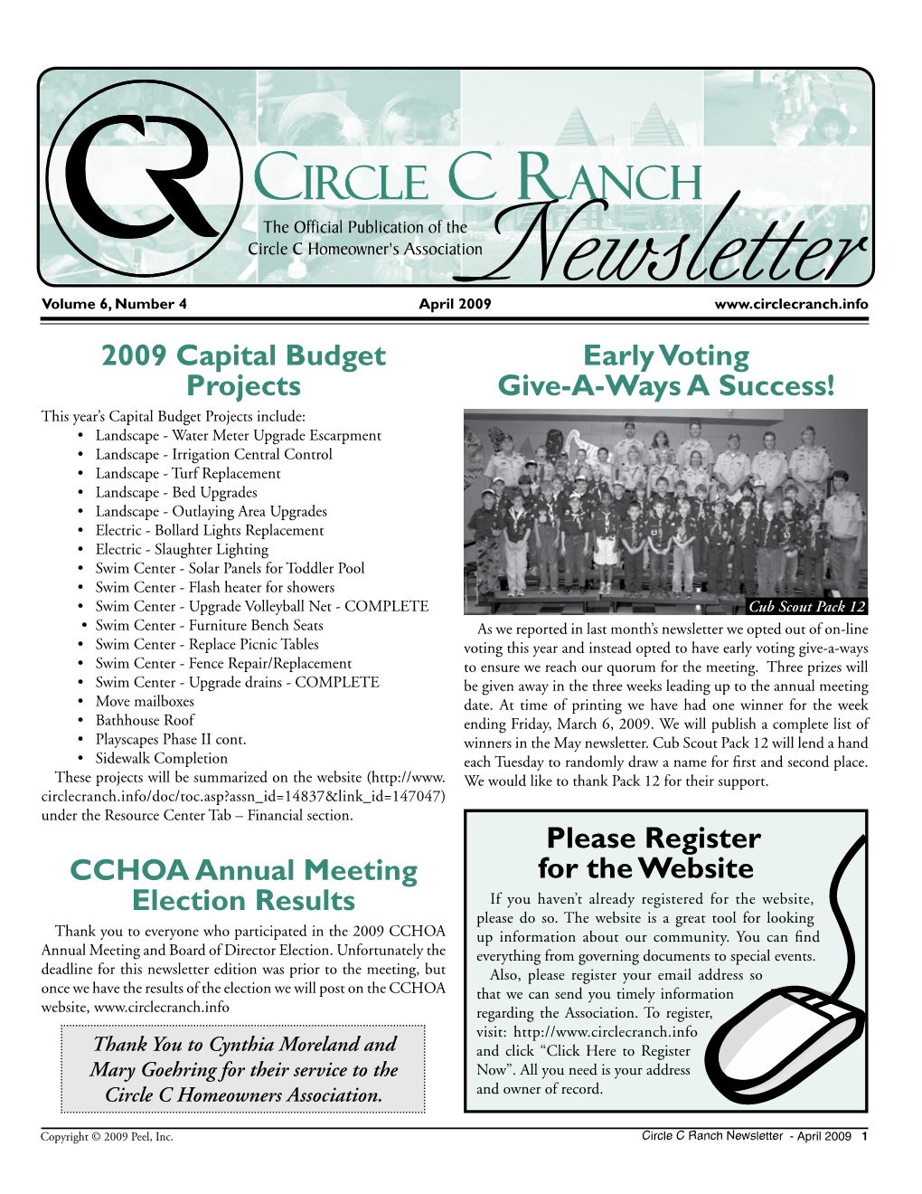CCHOA Clubs & Announce. Continued