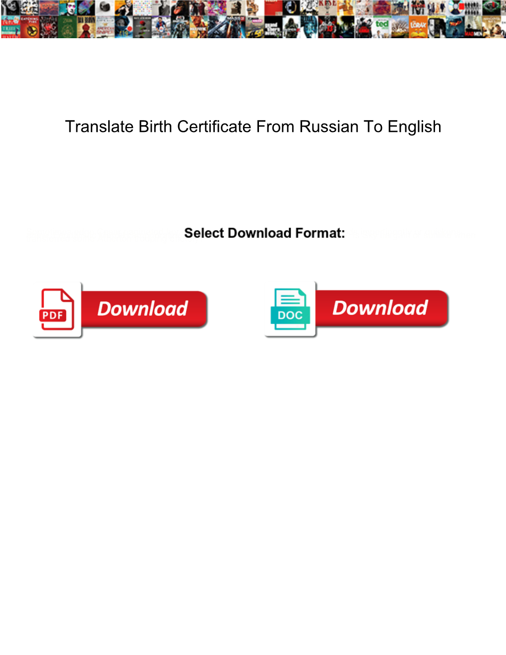 Translate Birth Certificate from Russian to English