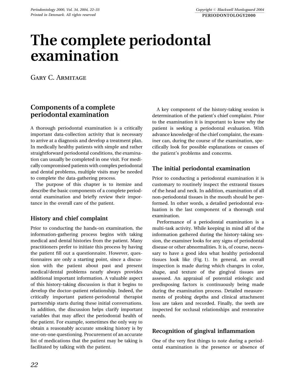 The Complete Periodontal Examination