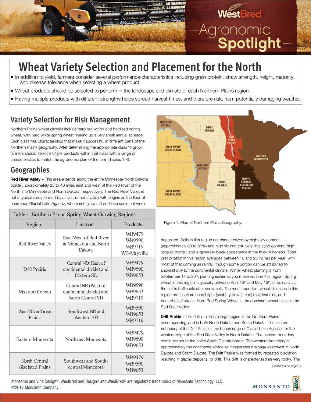 Wheat Variety and Selection and Placement for the North