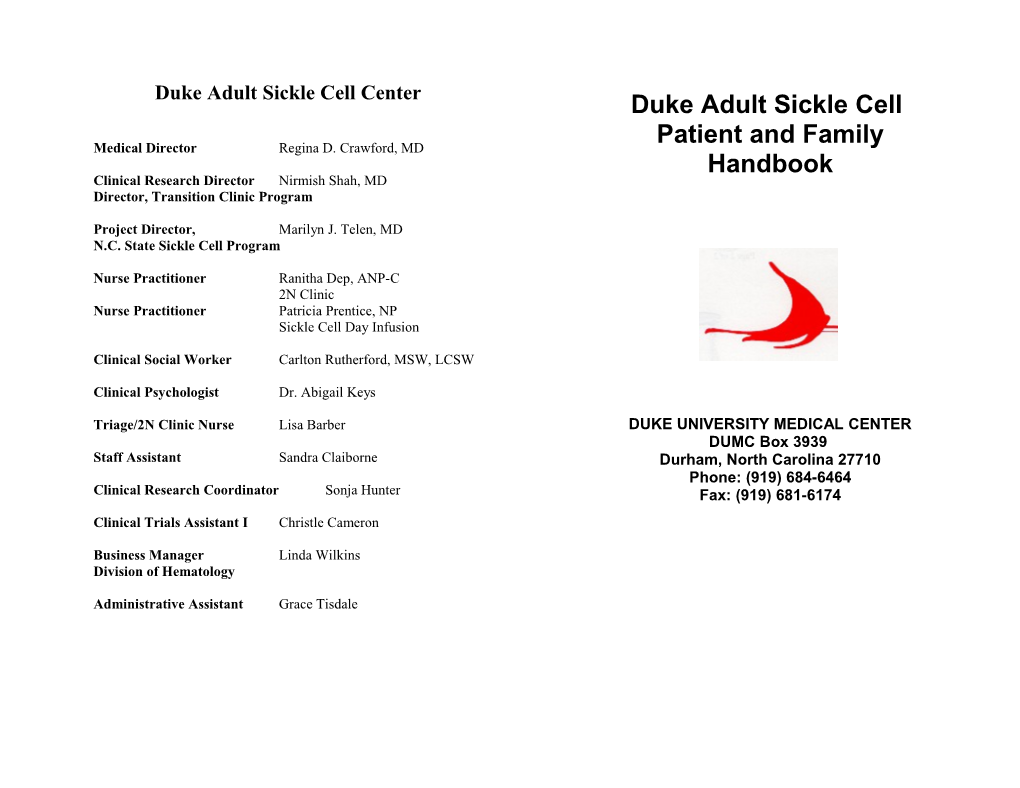 Duke Adult Sickle Cell Center