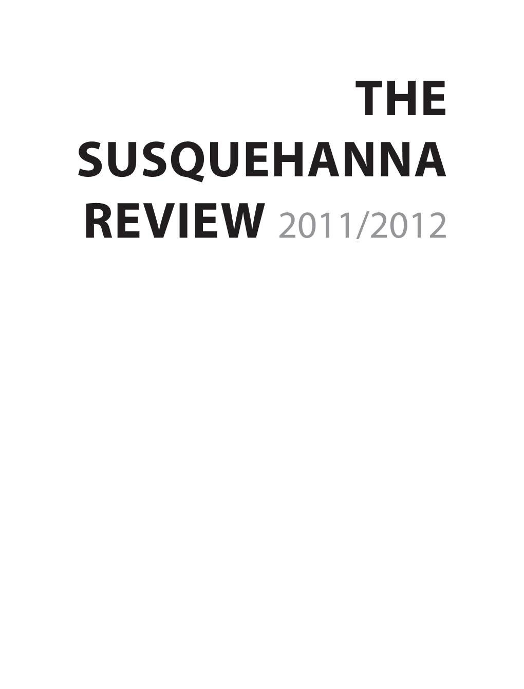 The Susquehanna Review 2011/2012