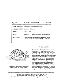 SCAMIT Newsletter Vol. 15 No. 1 1996