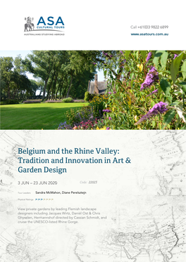 Belgium and the Rhine Valley: Tradition and Innovation in Art & Garden Design