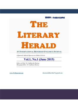 2454-3365 the Literary Herald an International Refereed English E