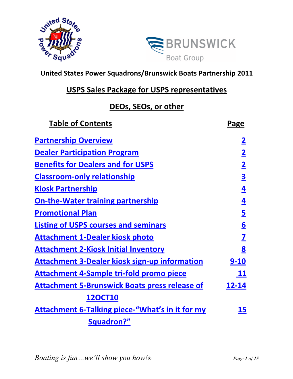 USPS Sales Package for USPS Representatives Deos, Seos, Or