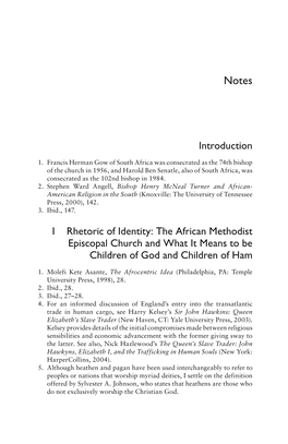 The African Methodist Episcopal Church and What It Means to Be Children of God and Children of Ham