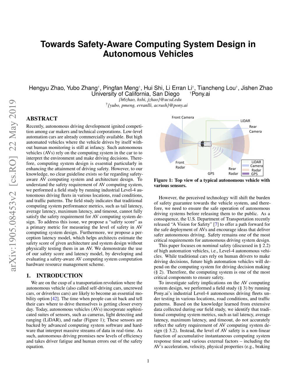 Towards Safety-Aware Computing System Design in Autonomous Vehicles