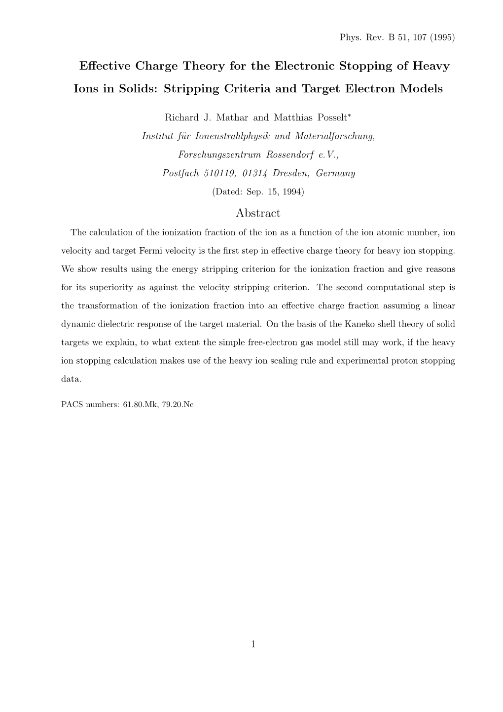 Effective Charge Theory for the Electronic Stopping of Heavy Ions