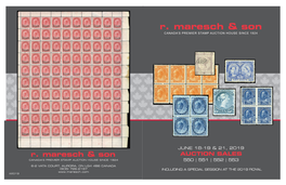 Auction Sales Canada’S Premier Stamp Auction House Since 1924 550 | 551 | 552 | 553