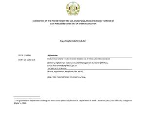 Convention on the Prohibition of the Use, Stockpiling, Production and Transfer of Anti-Personnel Mines and on Their Destruction