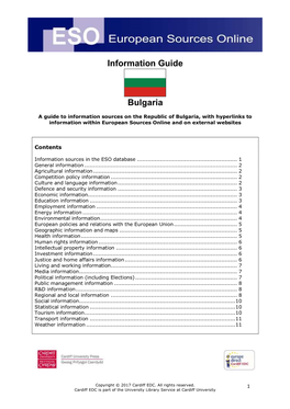 Information Guide Bulgaria
