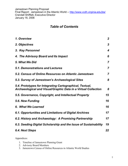 Table of Contents