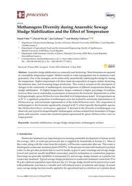 Methanogens Diversity During Anaerobic Sewage Sludge Stabilization and the Eﬀect of Temperature