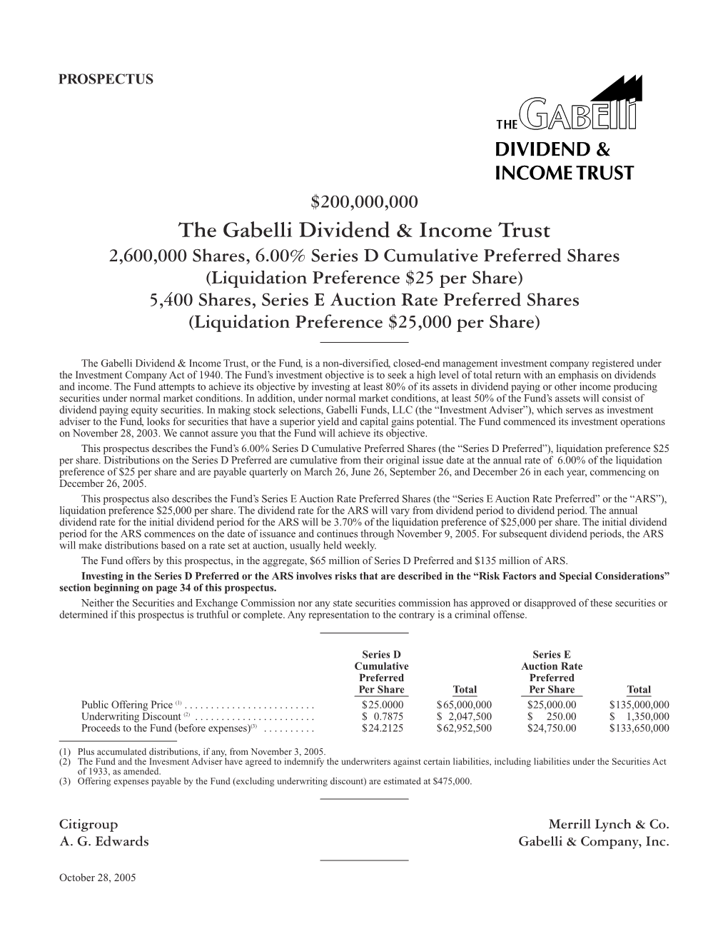 The Gabelli Dividend & Income Trust