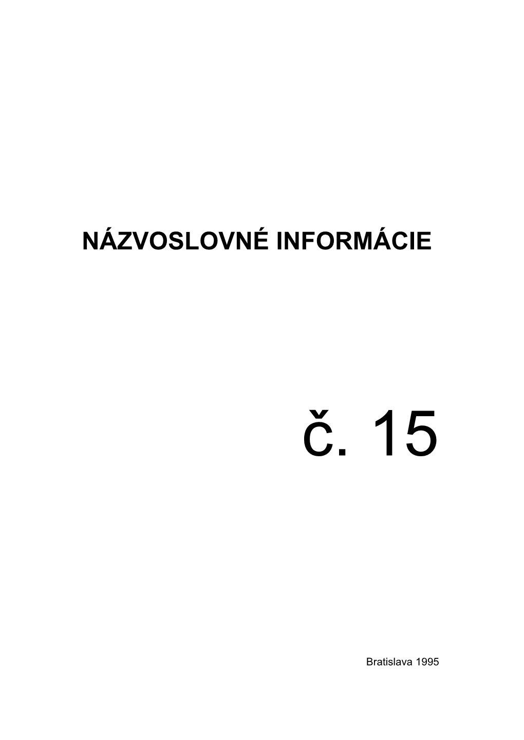 Názvoslovné Informácie