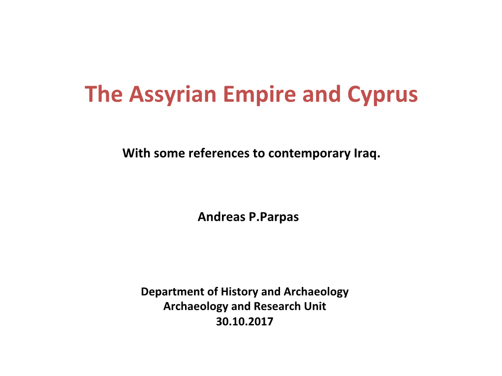 The Assyrian Empire and Cyprus