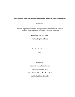 Blurred Lines: Musical Expertise in the History of American Copyright Litigation