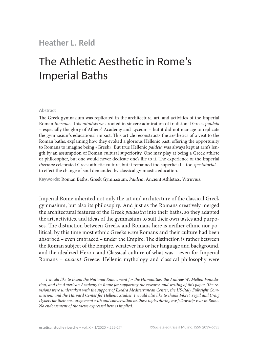 The Athletic Aesthetic in Rome's Imperial Baths