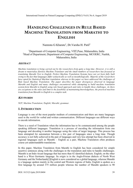 Handling Challenges in Rule Based Machine Translation from Marathi to English