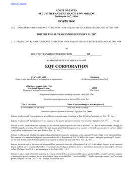 EQT CORPORATION (Exact Name of Registrant As Specified in Its Charter)