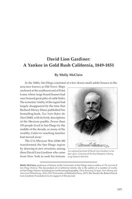 David Lion Gardiner: a Yankee in Gold Rush California, 1849-1851