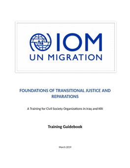 Training Guidebook for Civil Society Organizations in Iraq on Transitional