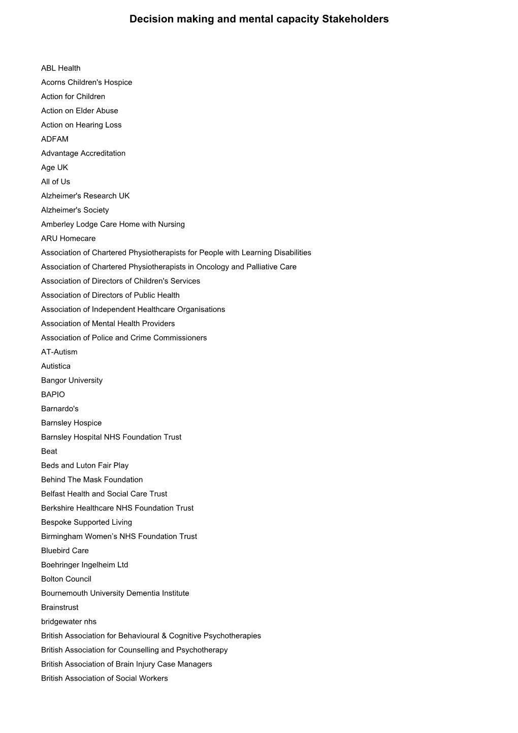Stakeholder List PDF 47 KB
