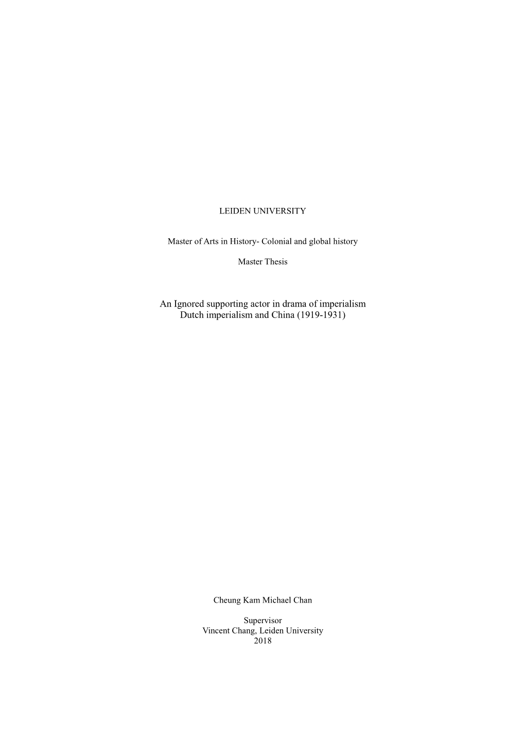 Master Thesis