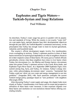 Euphrates and Tigris Waters Turkish-Syrian and Iraqi Relations