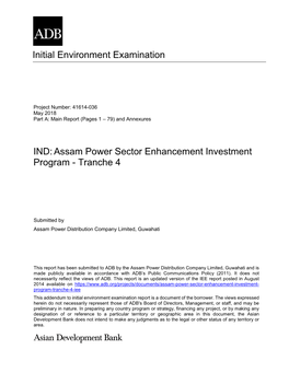 41614-036: Assam Power Sector Enhancement Investment Program