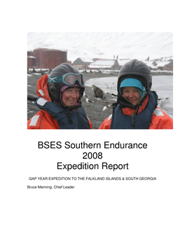 BSES Southern Endurance 2008 Expedition Report