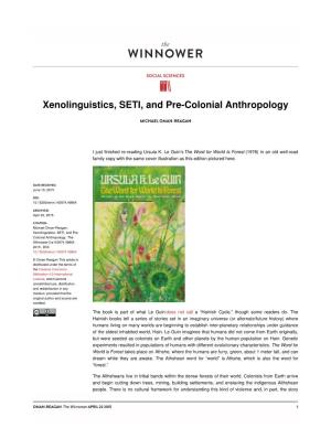 Xenolinguistics SETI Anthropology
