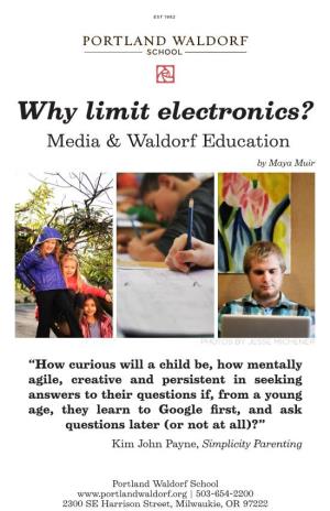 Why Limit Electronics? Media & Waldorf Education