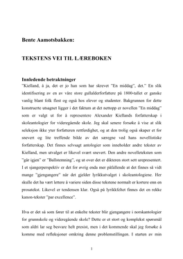 Tekstens Vei Til Læreboken PDF-Format