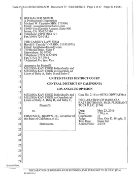 6-Cv-00742-0DW-AFM Document 77 Filed 04/28/16 Page 1 of 17 Page ID #:1641