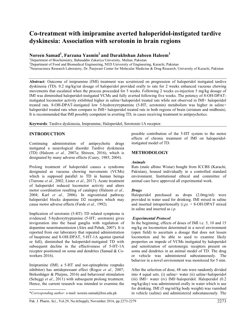 Association with Serotonin in Brain Regions