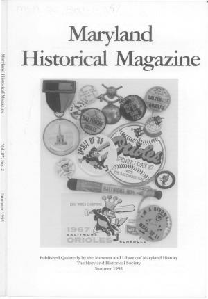 Maryland Historical Magazine, 1992, Volume 87, Issue No. 2