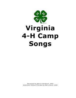 Virginia 4-H Camp Songs