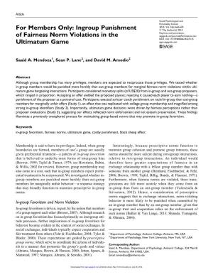 Ingroup Punishment of Fairness Norm Violations in the Ultimatum Game