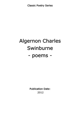 Algernon Charles Swinburne - Poems