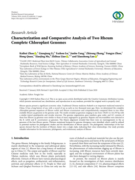 Characterization and Comparative Analysis of Two Rheum Complete Chloroplast Genomes