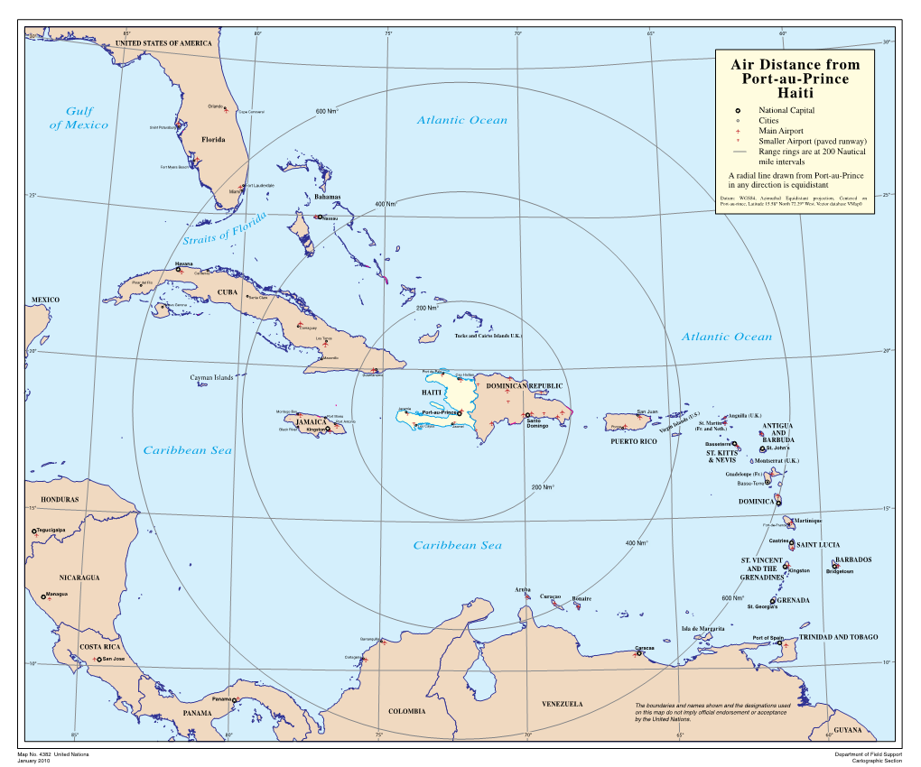 Air Distance from Port-Au-Prince Haiti