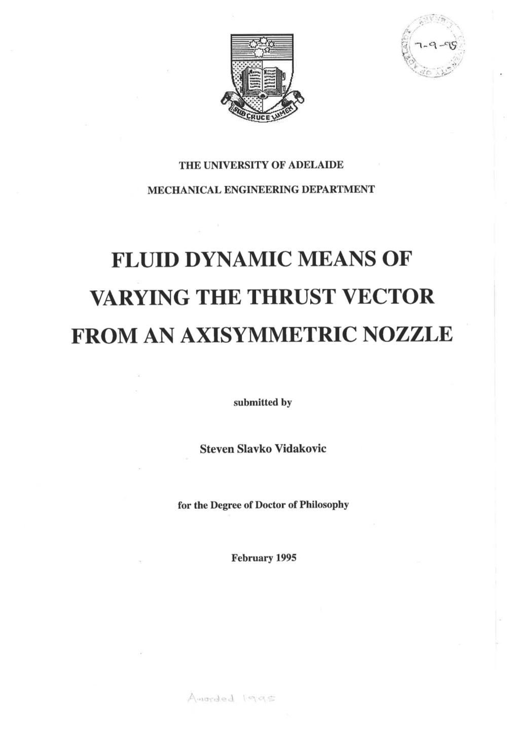 Fluid Dynamic Means of Varying the Thrust Vector from an Axisymmetric Nozzle