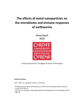 The Effects of Metal Nanoparticles on the Microbiome and Immune Responses of Earthworms